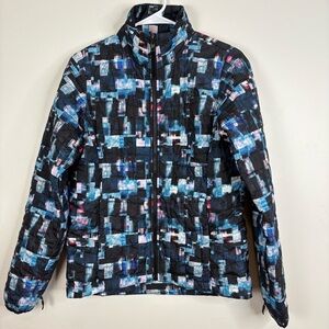 North Face Womens Thermoball Tri Climate Jacket Small Black Pink Blue Puffer